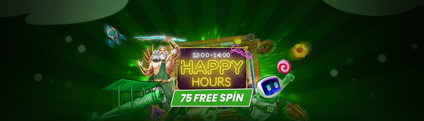GÜNLÜK 75 FREE SPİN ELDE ET happy hours 75 free spin